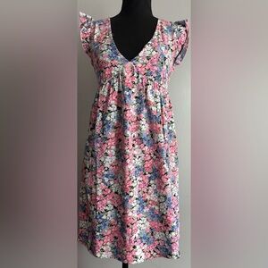 SHEIN VCAY Ruffle Armhole Ditsy Floral Dress